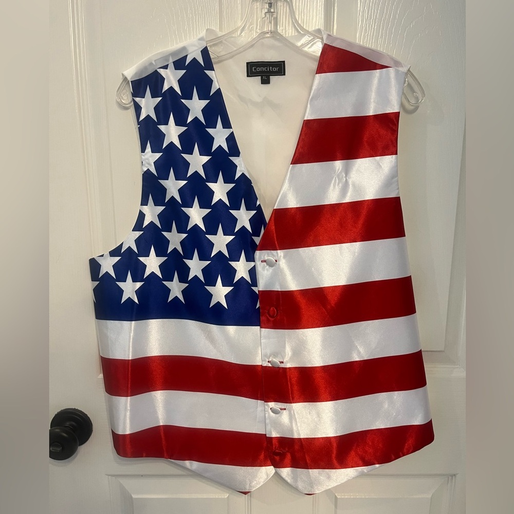 American Flag Tuxedo Vest - XL